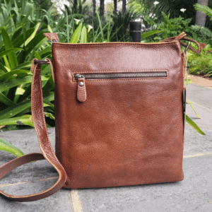 classic unisex genuine leather crossbody messenger bag