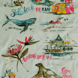 cape town illustrated 100% cotton tea towel