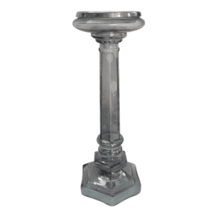candelabra glass pillar with silver 14x13x33cm