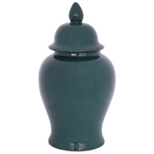 pine green ginger jar/lid 46cm