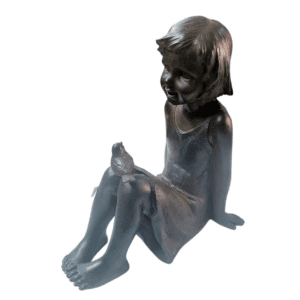 young girl with bird 17x26x28cm