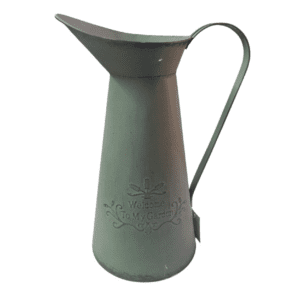 jug metal sage green 23x22x18cm