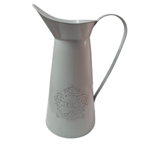 jug metal white 23x22x18cm