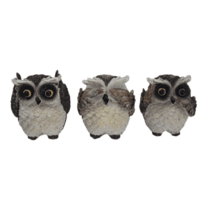 owls see no, hear no sepak no evil 7x6x8cm