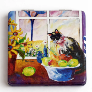 the cat in the kitchen pocket mirror