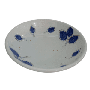 bowl porcelain blue with leaf and gold detail
