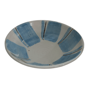 bowl porcelain white with light bbkue stripes and gold detail 1