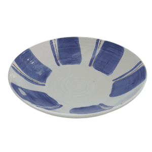 bowl porcelain white with light blue stripes and gold detail 16x16x5cm (copy)