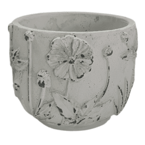 ceramic pot white flower detail 20x20x16cm (copy)