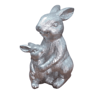 bunny mom and child silver cm