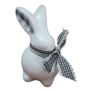 bunny with checkered bow 20cm