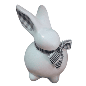 bunny with checkered bow 20cm