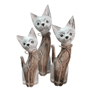 wood cat long tail set grey stripe (14,16,18cm) (copy) (copy)