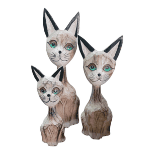 wood cat long tail set grey stripe (14,16,18cm) (copy)