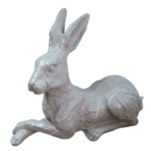 hare grey resin 18cm