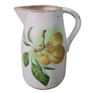 ceramic jug with peaches crackle detail 22x16x25cm