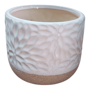 ceramic white flowers bottom brown m cm 16x16x14cm (copy)