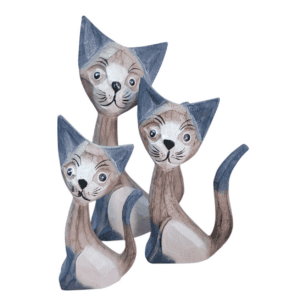 wood cat long tail set white (14,16,18cm) (copy)