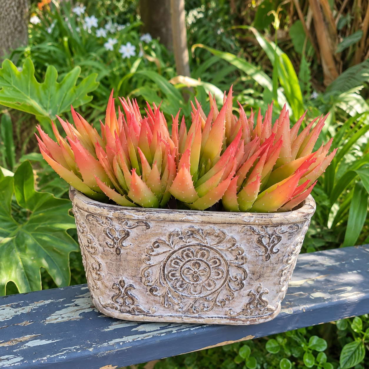 faux fleshy reed bud – orange green 19cm lifestyle faux fleshy reed bud – orange green 19cm lifestyle